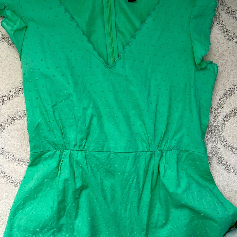 J. Crew Tops J. Crew V-Neck Swiss Dot Peplum Top